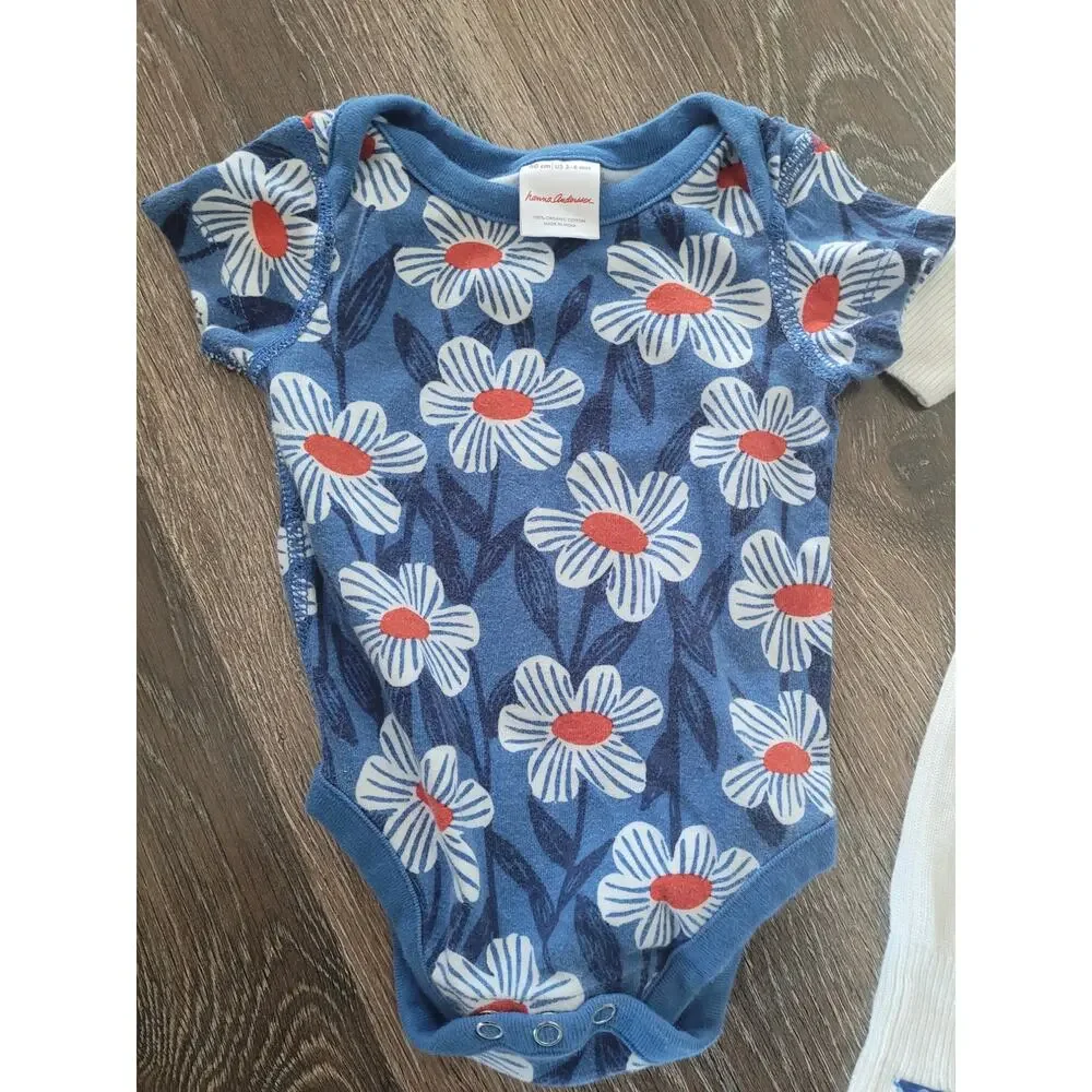 Kickee Pants Bamboo One Piece Romper Hanna Andersson‎ Top Flowers 3-6 months #7